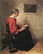 NETSCHER, Caspar The Lace-Maker oil